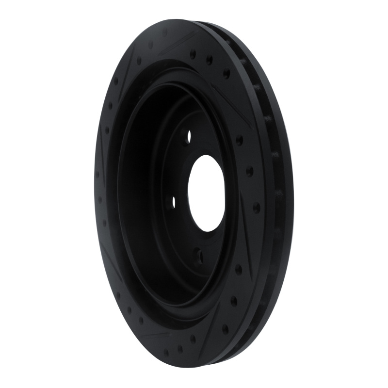 Cadillac XLR Brake Rotor (1) - Rear Right - R1 Concepts - Drilled & Slotted - Black - `97-`13